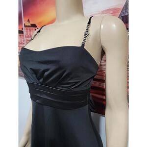 Lette Little Black Size S Women's Party Cocktail Dress Jersey Rhinestones #7